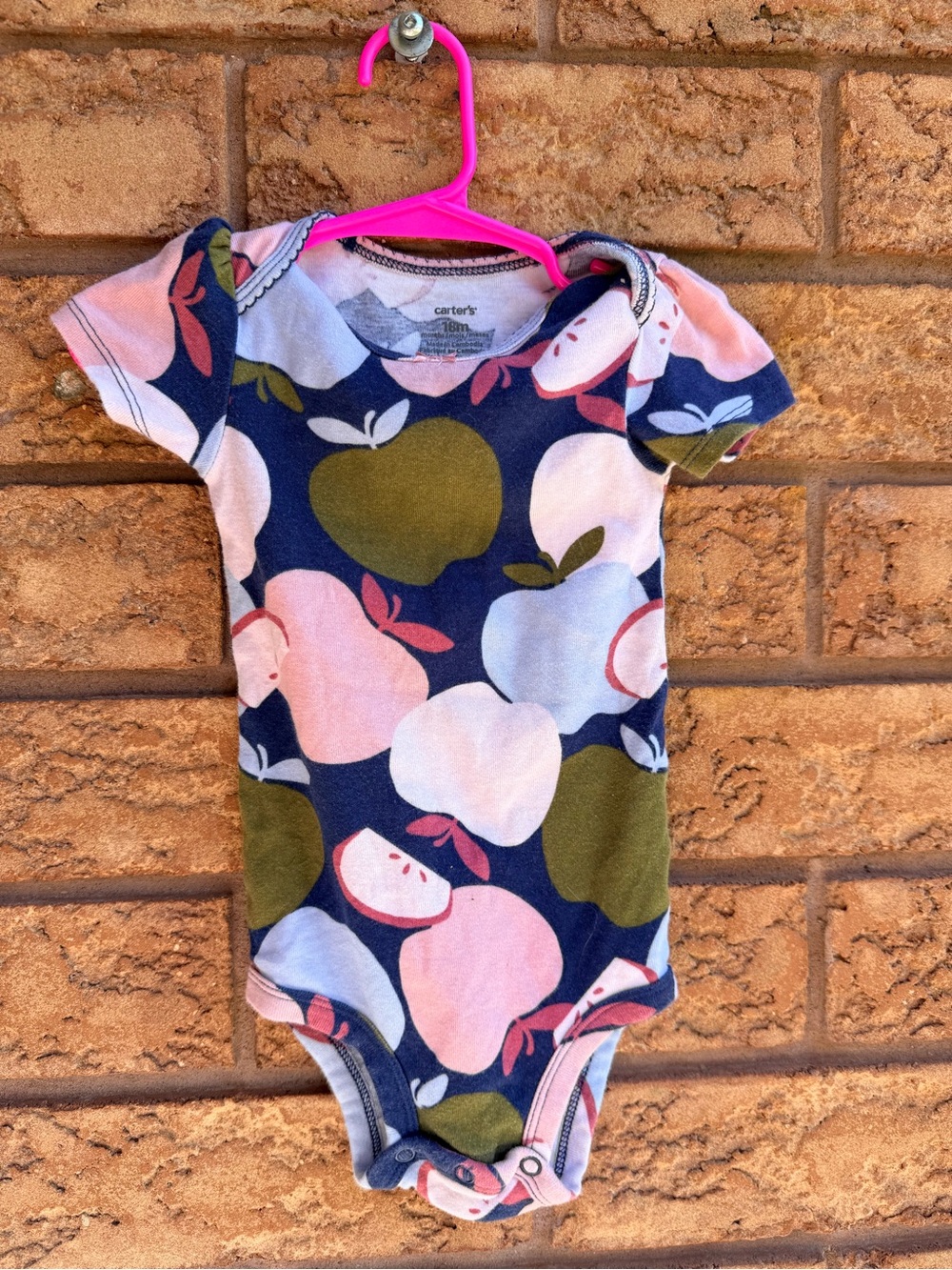 10/$25 • Carters Cotton Apple Print Bodysuit - Picture 1 of 3